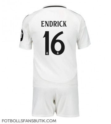 Real Madrid Endrick #16 Replika Hemmatröja Barn 2024-25 Kortärmad (+ Korta byxor)